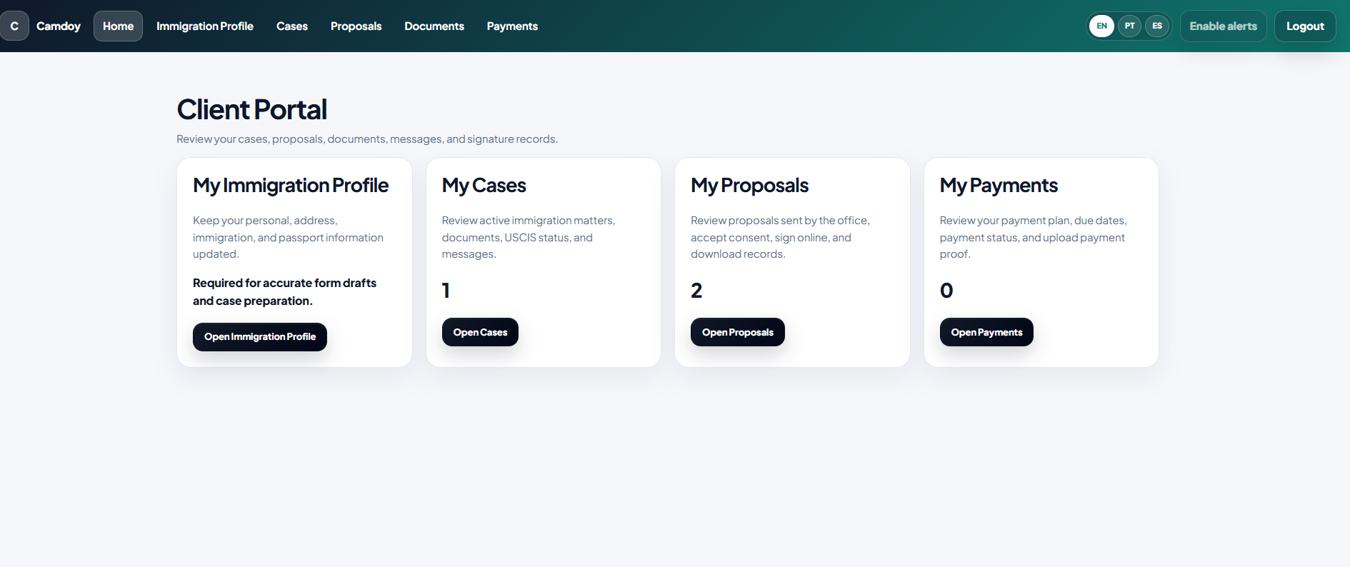 Camdoy client portal