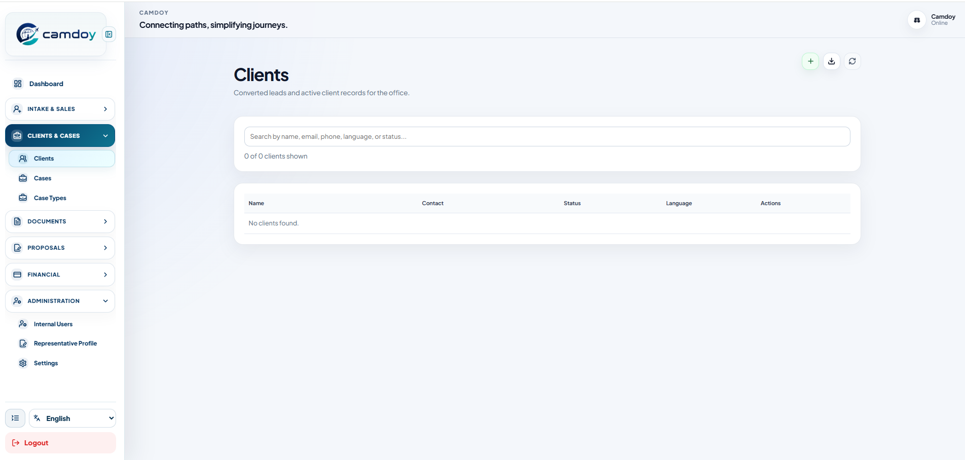 Camdoy client record