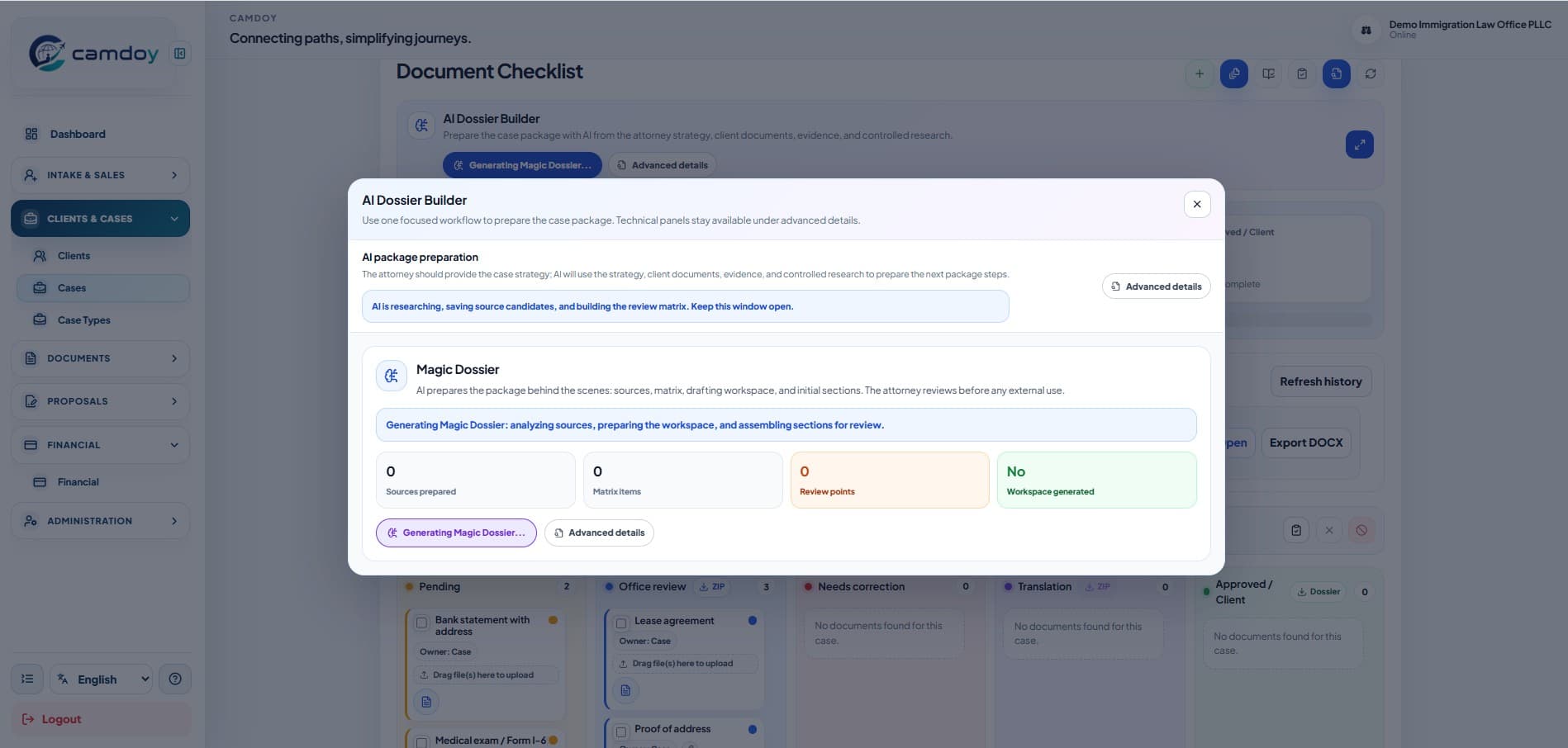 Camdoy document checklist